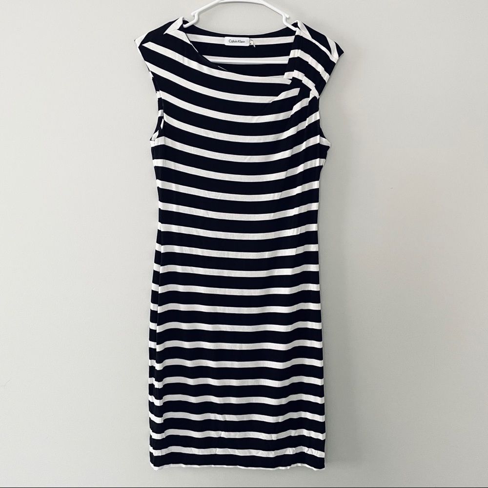 Calvin Klein Jersey Striped Dress
